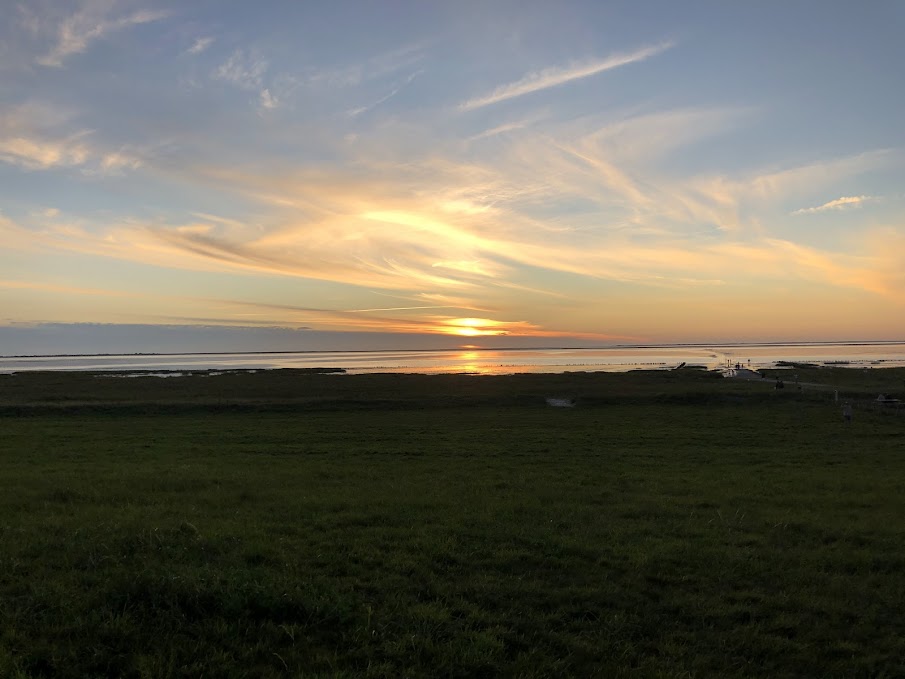 Efterårssolnedgang ved vadehavet